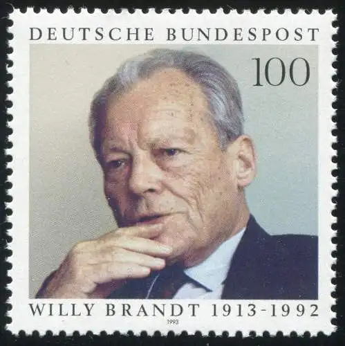 1706 Willy Brandt: blauer Strich rechts am Ohr, Feld 24, **