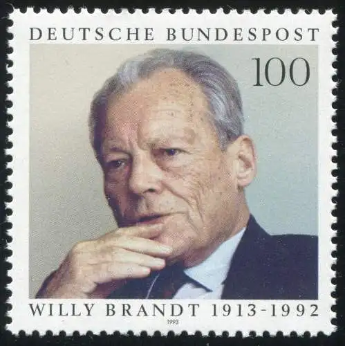 1706 Willy Brandt: trait bleu à droite de l'oreille, case 24, **
