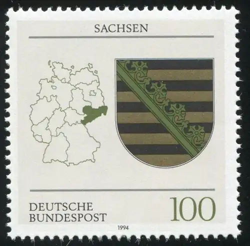 1713 Sachsen mit PLF Fleck unten am N von SACHSEN, Feld 5, **