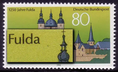 1722 Fulda mit PLF: Fleck zwischen Fulda und Turm, Feld 19, **