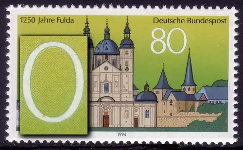 1722 Fulda avec PLF: tache jaune en bas dans la case 6, **