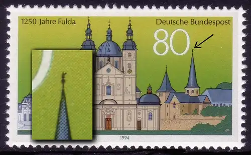 1722 Fulda mit PLF Fähnchen an der Kirchturmspitze, Feld 6, **