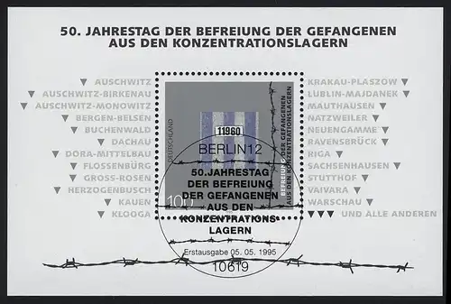 Block 32 Jubiläum 50 Jahre Gefangenenbefreiung, ESSt Berlin 5.5.1995