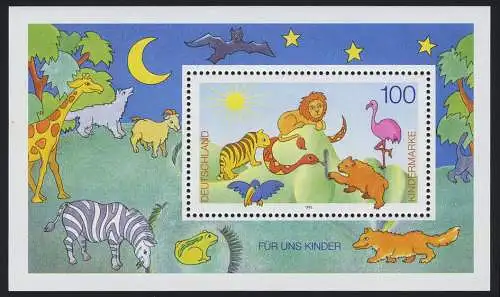 Bloc 34 Pour et enfants - Assemblée des animaux 1995, frais de port