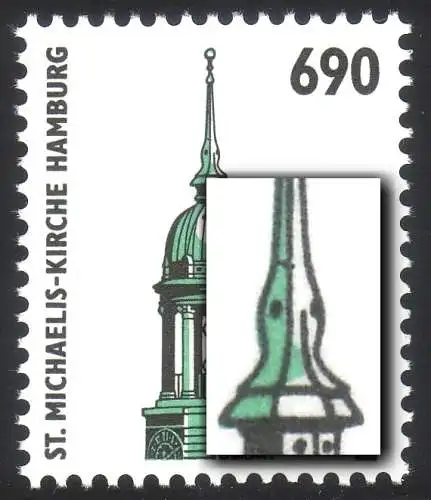 1860 SWK 690 Pf avec PLF ligne noire dans la pointe de la tour d'église, champ 2 **