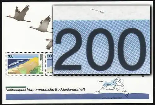 Bloc 36 Paysage boddène avec PLF bleu au-dessus de 200, **