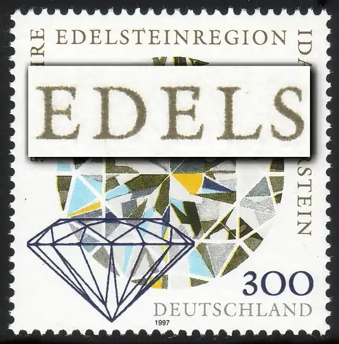 1911V Edelsteinregion mit PLF V Serife oben am zweiten E, Feld 4, **