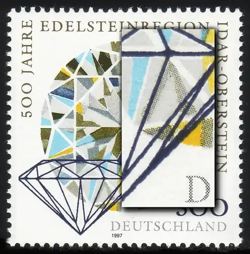 1911IV Edelsteinregion mit Retusche von PLF III Strich am Prisma, Feld 7 **