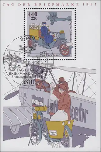 Block 41 Tag der Briefmarke - Posttransport 1997, ESSt Bonn