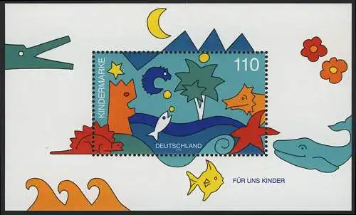 Bloc 42 Pour nous enfants - Animaux marins 1998, frais de port