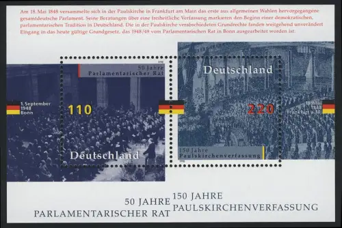 Block 43 Parlamentarischer Rat / Paulskirchenverfassung, postfrisch **