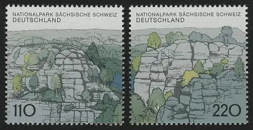1997-1998 Einzelmarken aus Block 44 Sächsische Schweiz, 2 Werte, Satz **