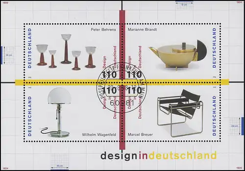 Block 45 Design in Deutschland 1998, Versandstellen-Stempel Frankfurt/Main