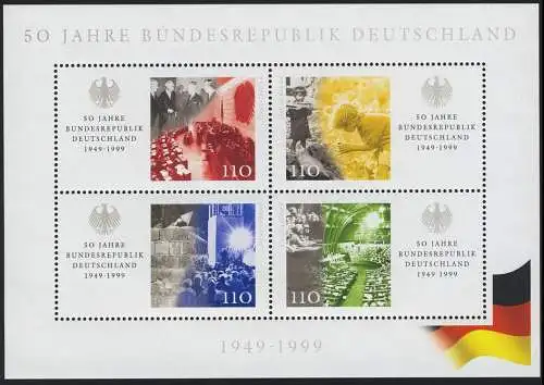 Block 49 - Jubiläum 50 Jahre Bundesrepublik, postfrisch **