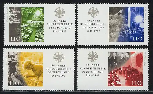2051-2054 Einzelmarken aus Block 49 Bundesrepublik, 4 Werte, Satz **