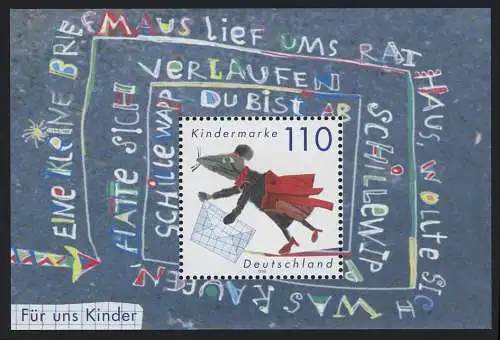 Block 51 Für uns Kinder 1999 - Maus mit Briefumschlag, postfrisch **