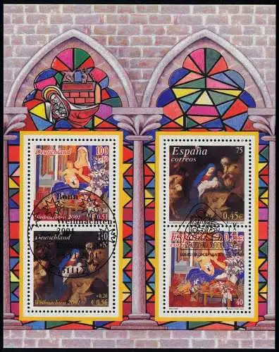 Block 56I Weihnachten 2001, ESSt Bonn & ESSt Madrid 8.11.2001
