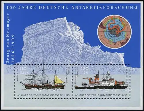 Bloc 57 Recherche sur l'Antarctique 2001, post-frais