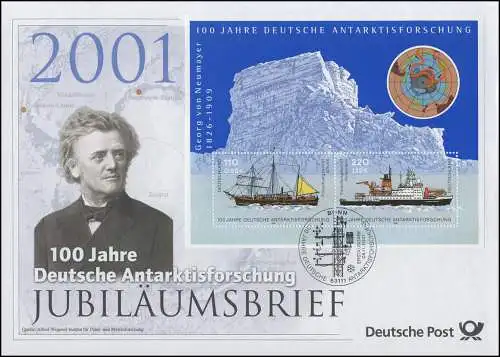 Block 57 Recherche sur l'Antarctique Institut Alfred-Wedener 2001 - Lettre d'anniversaire