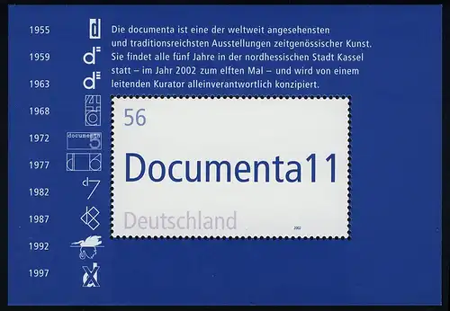 Block 58 documenta11 Kassel 2002, postfrisch **