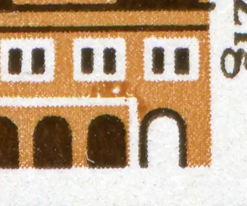 Block 24 INTERMESS III 40+25 Pf mit PLF 1127 Mauerschatten **