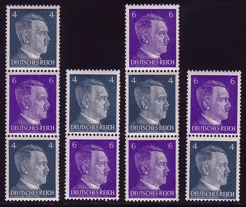 S290-293 Hitler aus Rollen, vier Zusammendrucke im Set **