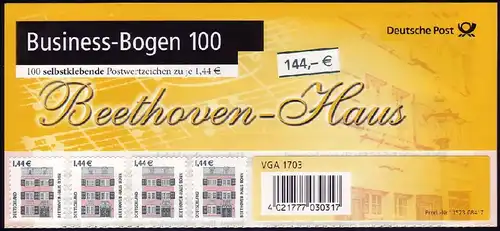 BB1a 2348 SWK 1,44 Euro selbstklebend kompletter Business-Bogen zu 100 Marken **