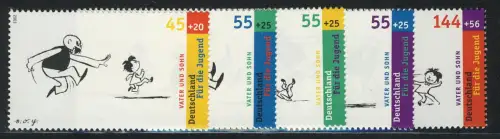 2349-2353 Einzelmarken aus Block 63 Jugend Vater und Sohn, 5 Werte, Satz **