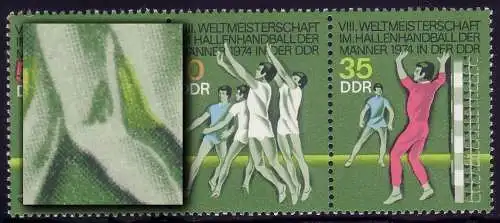 1928-1930 Hallenhandball-WM, Zusammendruck mit PLF 1929I Knieschatten, **