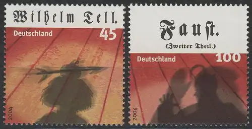 2391-2392 Einzelmarken aus Block 65 Klassiches Theater, Satz **