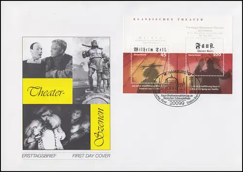 Block 65 Klassisches Theater 2004, FDC ESSt Hamburg Schauspielhaus 11.3.2004