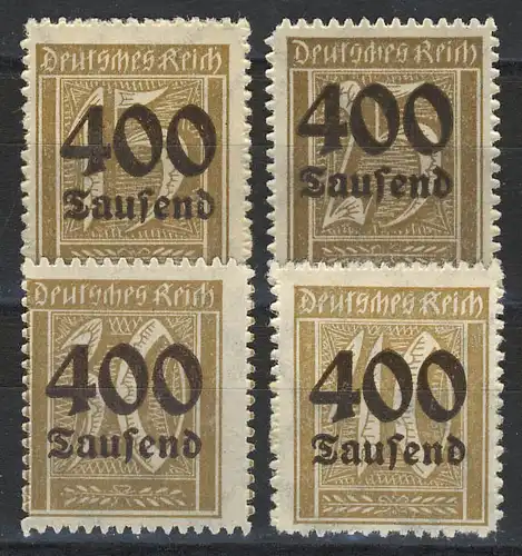 297-300 Infla Aufdrucke, 4 Werte durchstochen postfrisch **