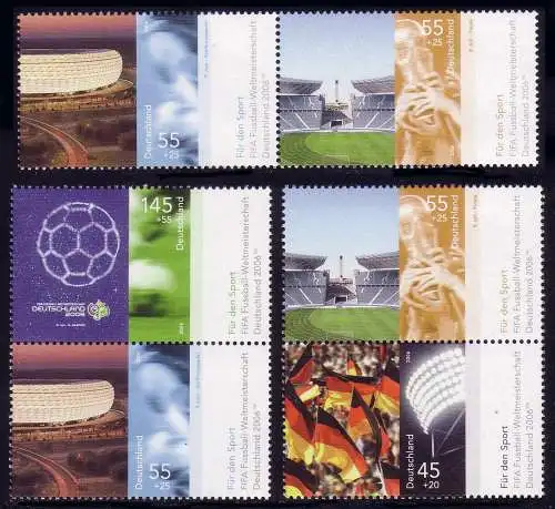 2517ff de bloc 67 Coupe du monde de football 2006, 3 tirages, set **