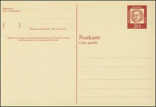 P 61 Bach 20 Pf Antiqua, sans impression **