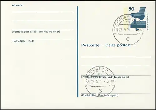 P 118 Unfall 50 Pf mit Leitvermerke VS-O Frankfurt