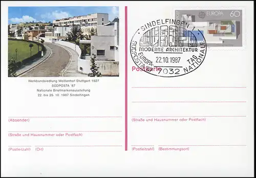 PSo 14 SUDPOSTA Sindelfingen 1987, ESSt Europetag Architecture 22.10.87