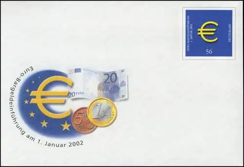 USo 33/02 Euro 2002, grande éparpillement de la valeur dedans, rare sous-impression, **