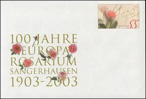 USo 60 Europa-Rosarium Sangerhausen 2003 und Rosengrüße, **