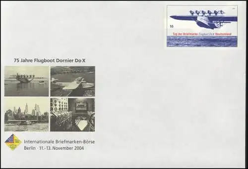USo 85 Briefmarken-Börse Berlin 2004 und Flugboot Dornier Do X, **