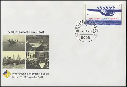 USo 85 Bourse des timbres Berlin 2004 bateau de vol Dornier Do X, VS-O Francfort