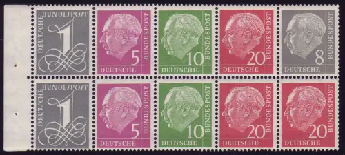 HBl. 8YI aus MH 4YI Heuss & Ziffern, RLV I, postfrisch **