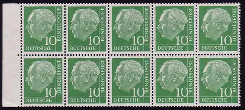 HBl. 10d aus MH 6d Heuss/Nachauflage, postfrisch