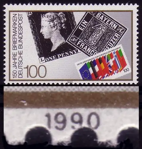 1479 Briefmarke, Verzähnung durch die Jahreszahl 1990, ** postfrisch