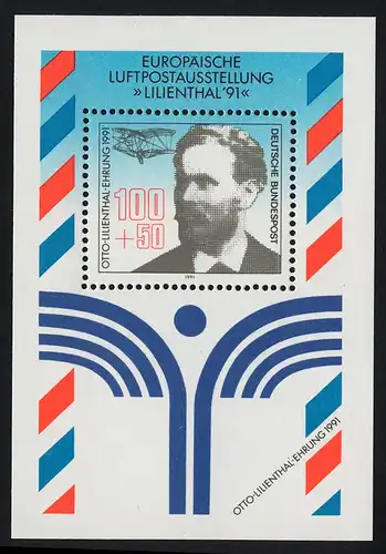 Bloc 24 Exposition de courrier aérien Lilienthal 1991, post-frais