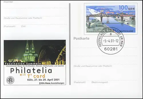 PSo 76 Philatelia Köln und Kölner Dom 2001, VS-O Frankfurt 05.04.2001