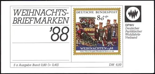 DPWV/Weihnachten 1988 Christi Geburt 80 Pf, 5x1396, ESSt Bonn