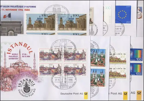 Salon de l'année 1996 N° 10 à 18 complet avec 9 pièces justificatives