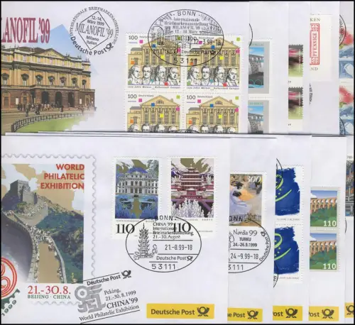 Salon de l'exposition 1999 N° 37 à 46 complet avec 10 pièces justificatives