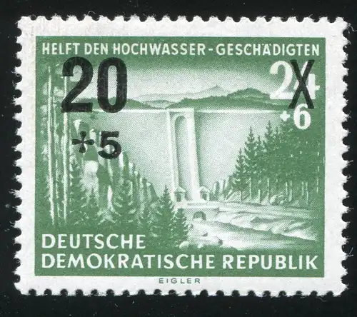 449II Hochwasser-Aufdruck mit PLF II Pluszeichen Kleeblattform, Feld 23, **