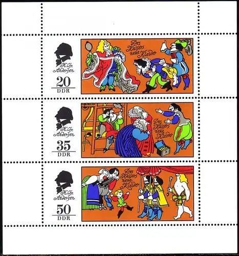 2096-2098 Märchen-Kleinbogen 1975: unten nicht durchgezähnt, ** postfrisch